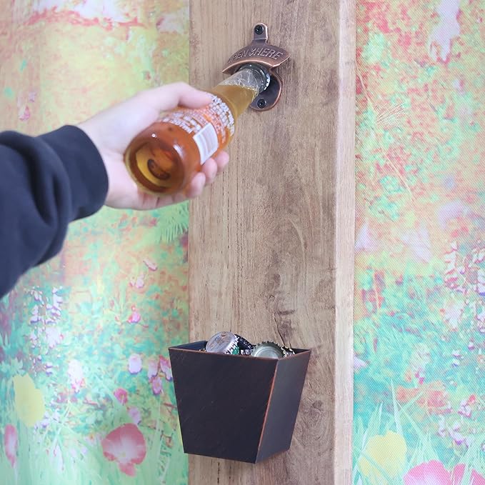 30 PCS Retro Bottle Cap Opener Wall Mounted Stainless, Antique Copper Screw in - Image 4