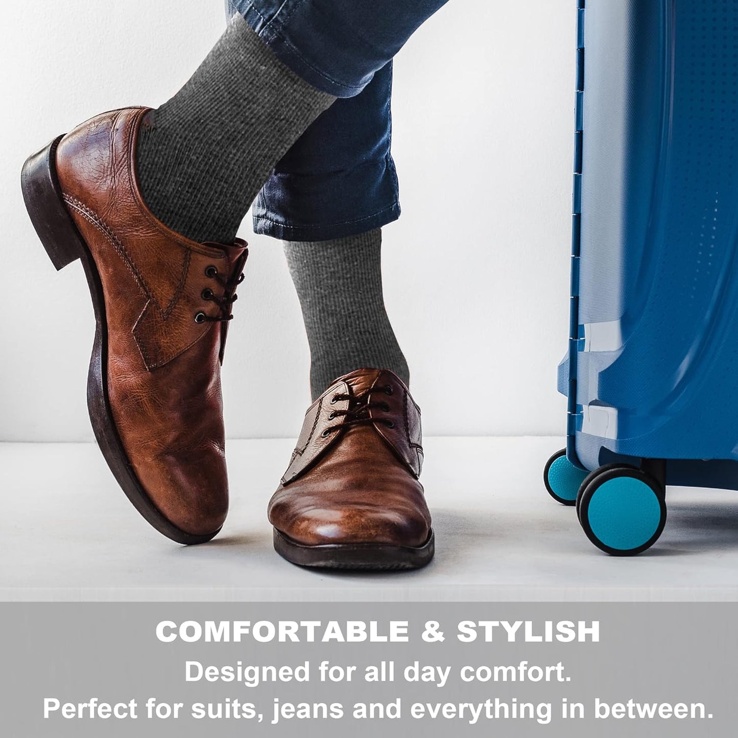 NEWZILL Copper Compression Socks for Women & Men 15-20mmHg Cotton Rich Odor Control Dress Socks for Business Casual Running Medical Athletic Support, Edema Diabetic Relief
