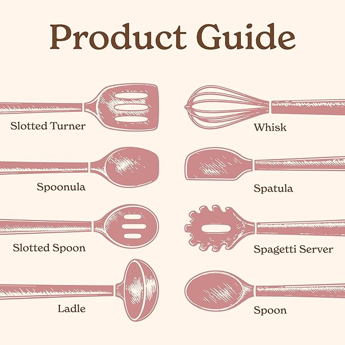 Country Kitchen Non Stick Silicone Utensil Set - Image 3