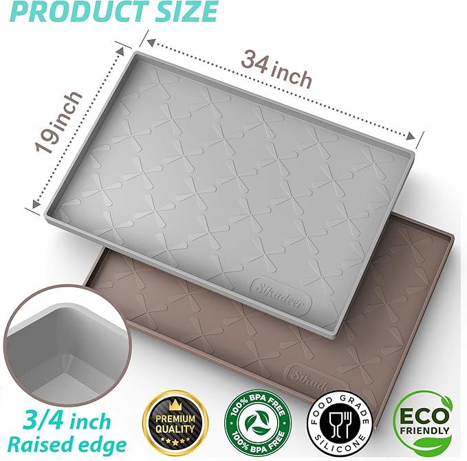 SIKADEER Under Sink Mat Waterproof 34" x 19", Silicone Mat Kitchen Drawer Shelf - Image 3