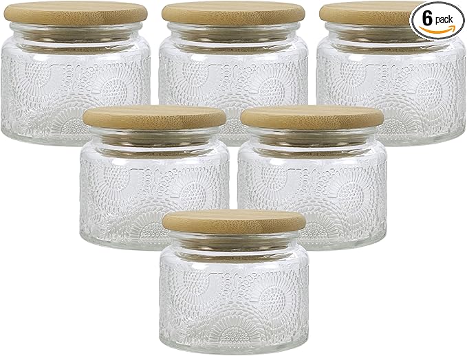 4 oz Decorative Mini Glass Jars by LINGSHINE