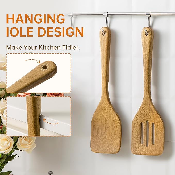 2 Pcs Wooden Cooking Utensils Set ，Wooden Spoons - Image 4