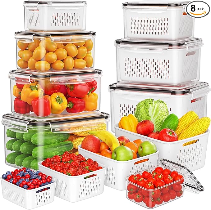 8-Pack Fruit Storage Containers by HelpYouSaveMoreSpace