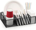 Utensil Caddy with Handle, Metal Paper Plate Holder by ZZDWLDHA