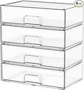 Yieach 12.1''W Clear Stackable Storage Drawers, Makeup Organizers, Plastic by Yieach