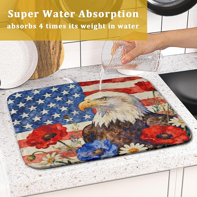 4th of July American Flag Eagle Dish Drying Mat - Image 7