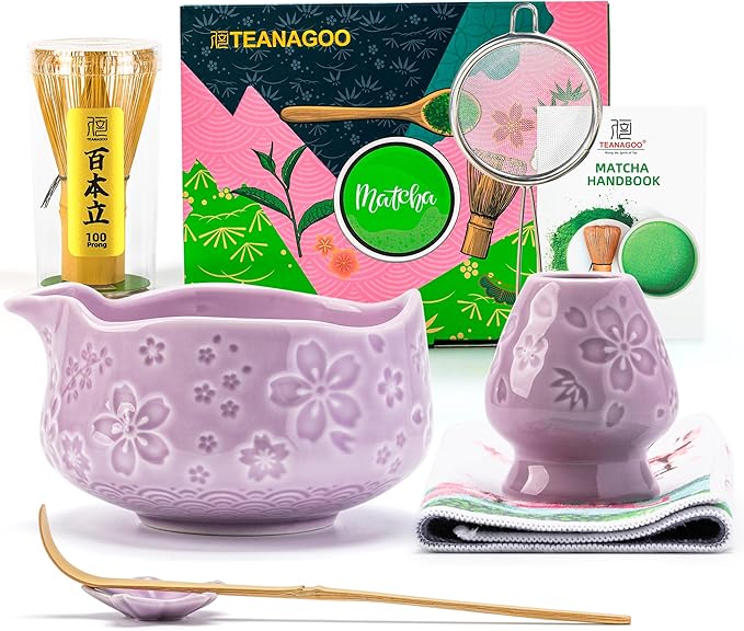 TEANAGOO 7-PCS Purple Matcha Whisk Set by TEANAGOO