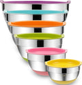 Umite Chef Mixing Bowls with Airtight Lids, 6 Piece Stainless Steel Metal Bowls by UmiteChef