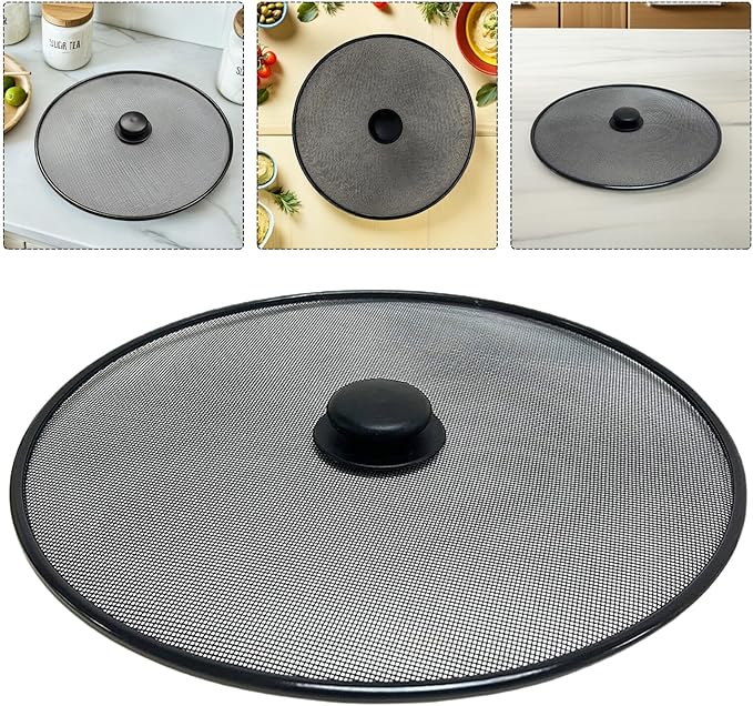 Amosfun Stainless Steel Mesh Splatter Guard Pan Lid Splatter Screen Cover - Image 8