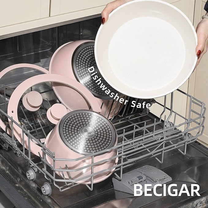 BECIGAR 23pcs Ceramic Pots and Pans Set, Nonstick Detachable Handle Cookware - Image 6