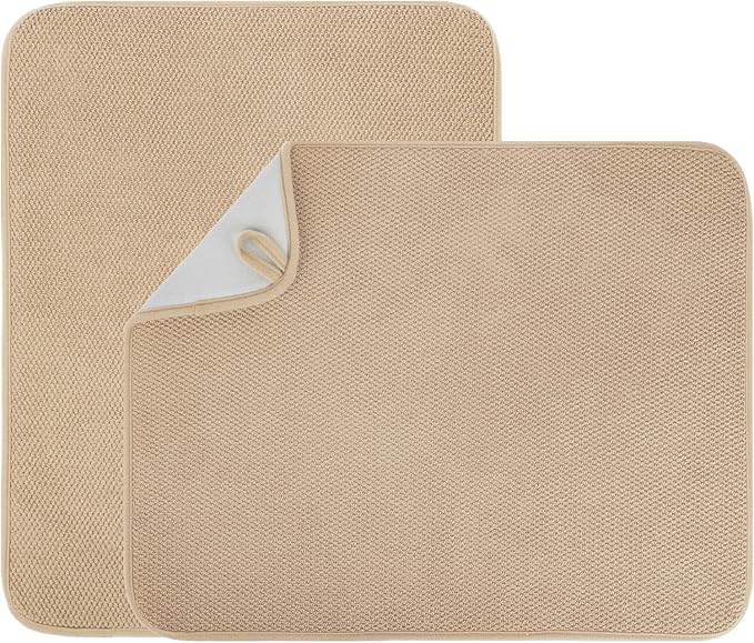 2 Pack Microfiber Dish Drying Mat by VESHE