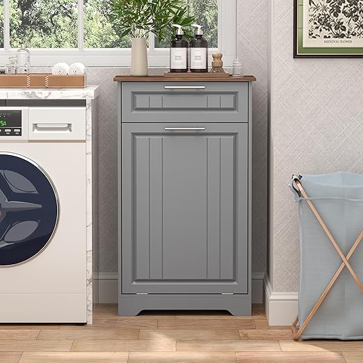 Single 10 Gallon Tilt Out Trash Can Cabinet - Image 7