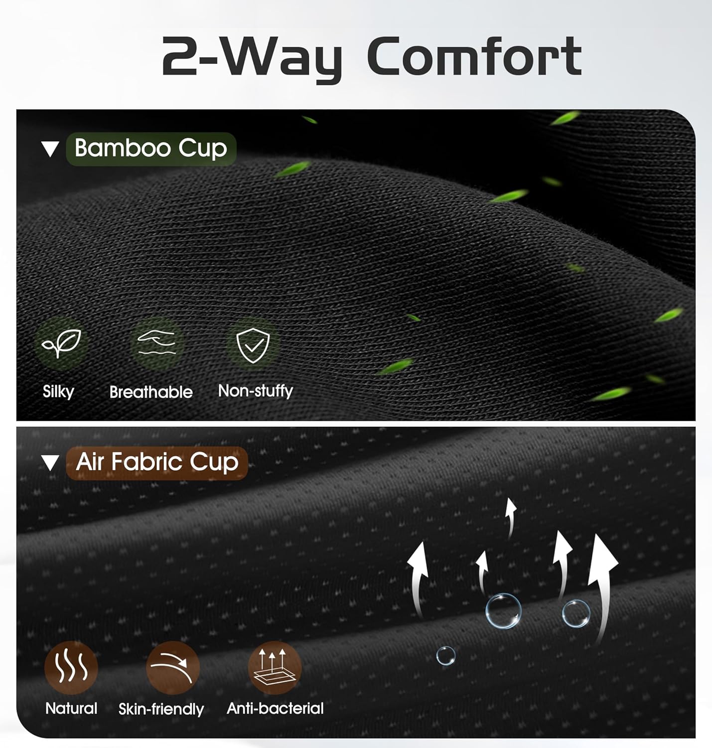 Bluetooth Sleep Mask with 2 Removable 3D Contoured Cup, Bamboo Cotton Bluetooth Sleep Headphones for Side Sleepers with Timming Setting, Blackout Eye Mask for Travel Meditation Men Women