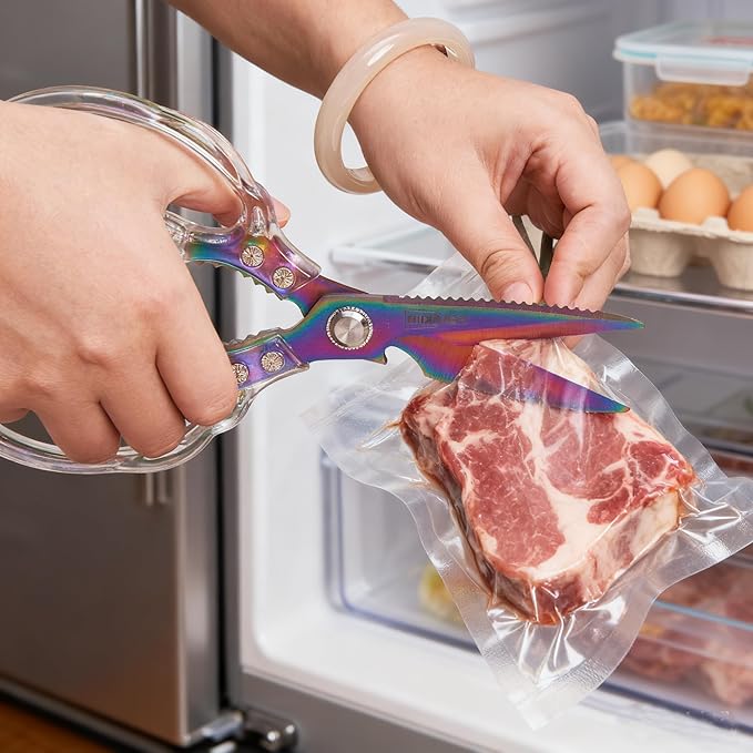 Rust-Resistant Kitchen Scissors, Transparent and Stylish Handle, Suitable - Image 6