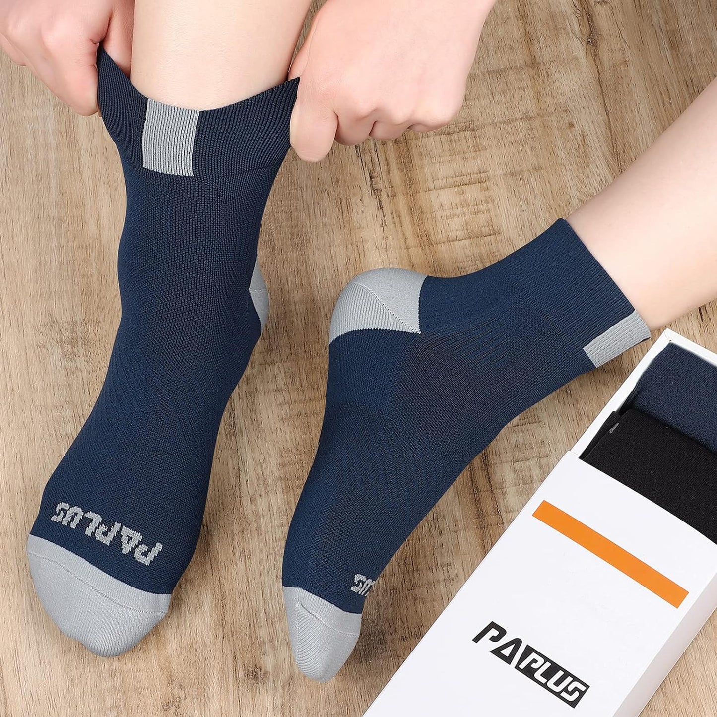 PAPLUS Ankle Compression Socks for Women 6 Pairs, Running Athletic Socks with Arch Support，Plantar Fasciitis Socks