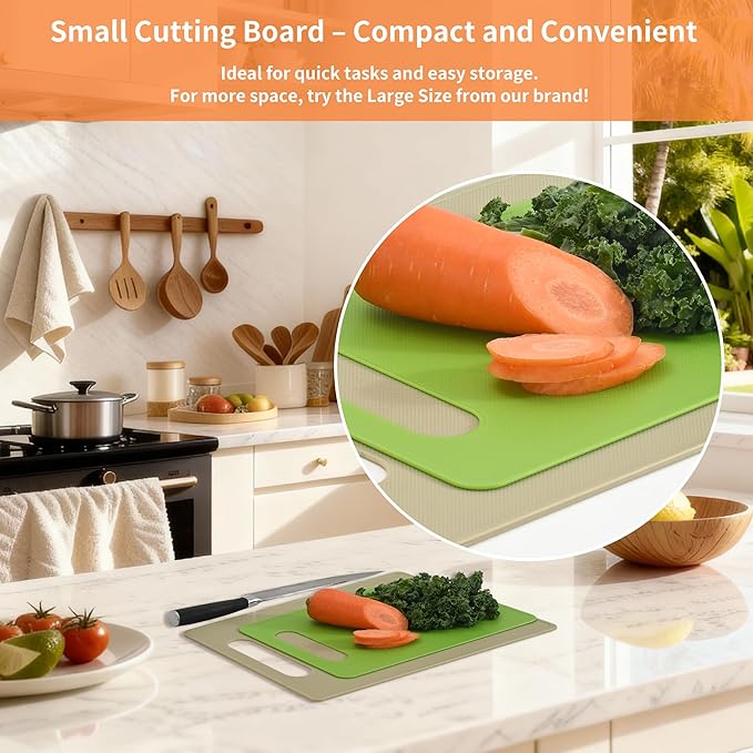 Luckyiren Plastic Cutting Board Set, 3 Pack Small Chopping Boards - Image 8
