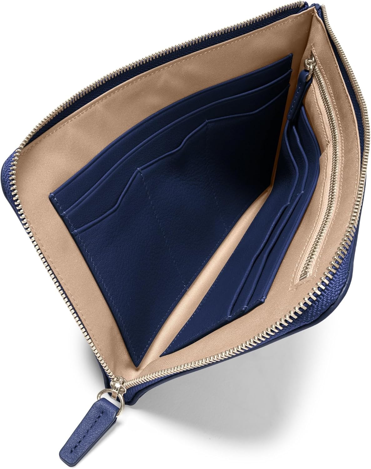 Leatherology Navy Blue Slim Zip Travel Wallet - Compact and lightweight, Versatile storage, Zip closure