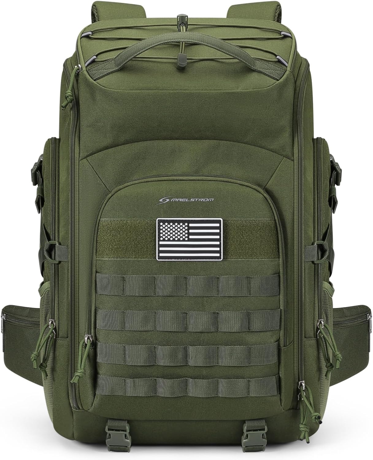 Maelstrom Tactical Backpack for Men, 40L Military Backpack,Water Resistant Assault Pack for Women, 3-Day Bug Out Bag for Hiking, Camping, Gym with Molle System-Army Green