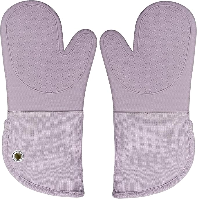 Professional Microwave Silicone Oven Mitts one Pair, Kitchen Mitten Set - Image 8