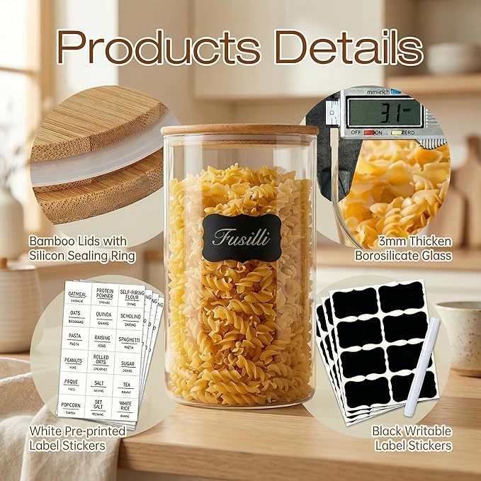32oz & 21oz - 4 Pack Glass Jars - Image 4
