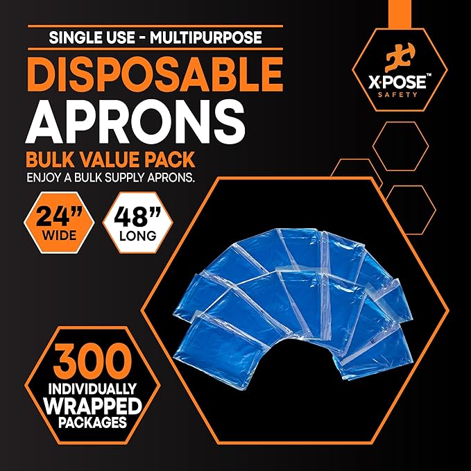 Xpose Safety 300 Blue Plastic Disposable Aprons - Image 3