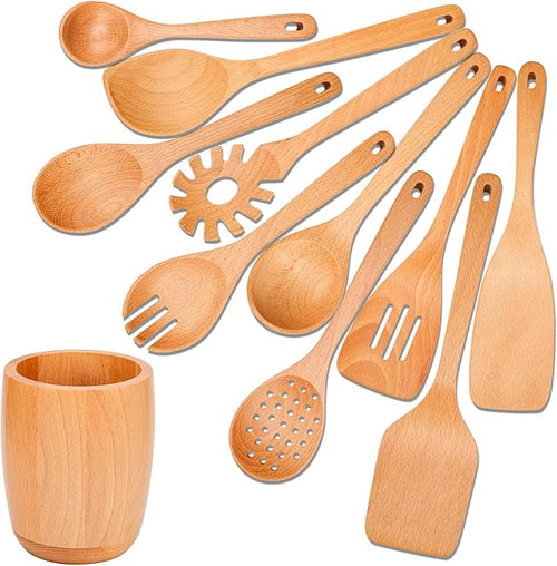 11 PCS WOSPONFAN Kitchen Utensils Set by WoodenKitchenUtensilsSet