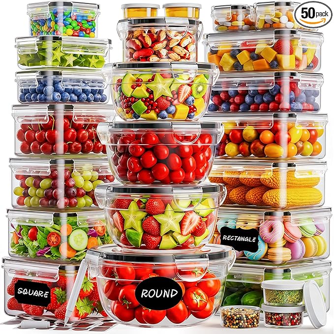 50 PCS Food Storage Containers by TOPCHASE