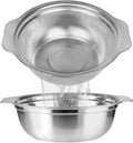 Stainless Steel Colander for Kitchen, 2.5QT Rice Washer Strainer by POPGRADE