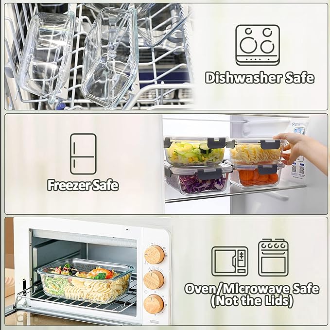 M MCIRCO [5-Packs, 36 Oz Glass Meal Prep Containers - Image 4