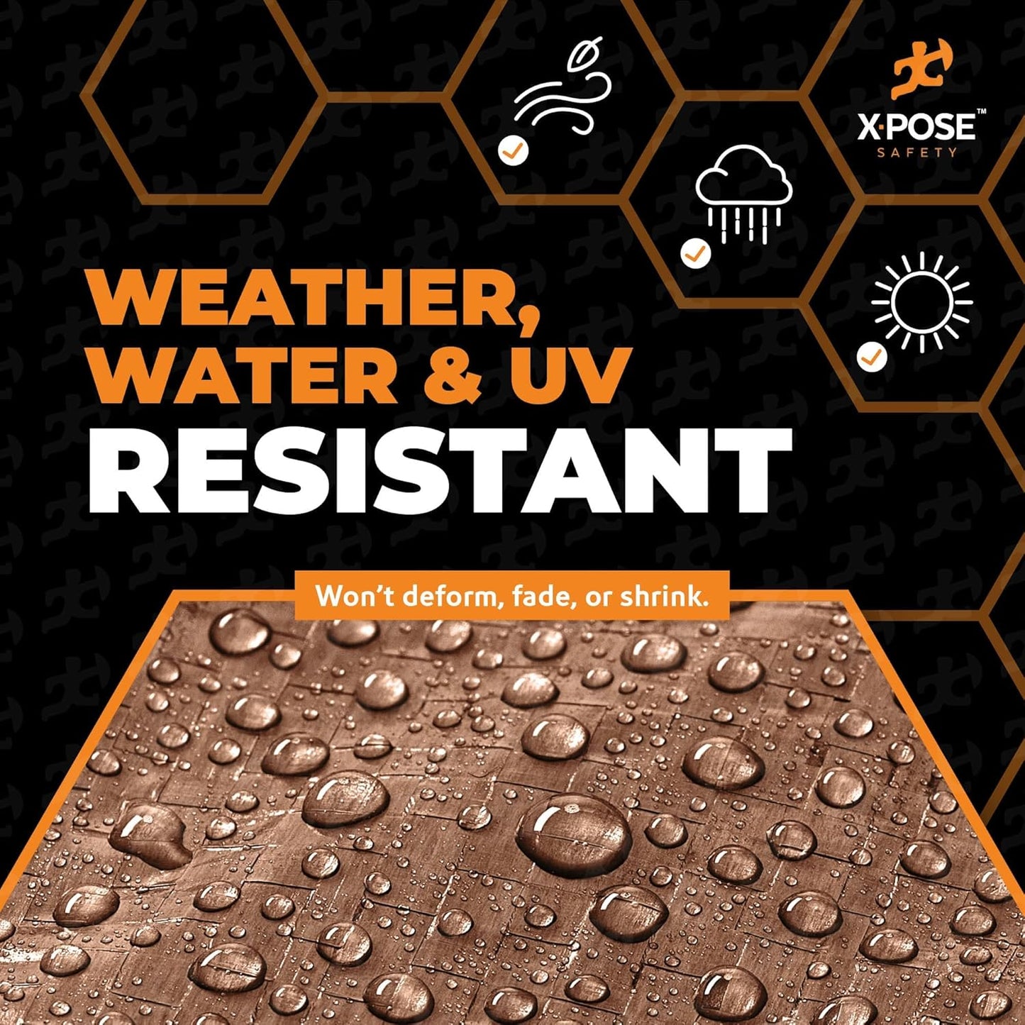 Multipurpose Protective Cover Brown Poly Tarp 10' x 18' - Durable, Water Resistant, Weather Resistant - 5 Mil Thick Polyethylene - by Xpose Safety