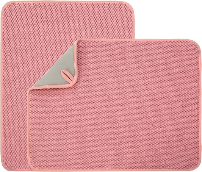 2 Pack Microfiber Dish Drying Mat by VESHE