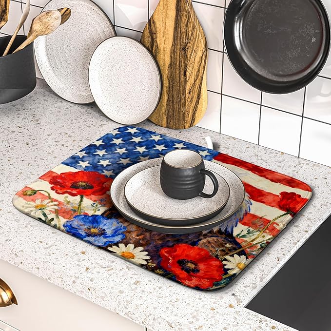 4th of July American Flag Eagle Dish Drying Mat - Image 5