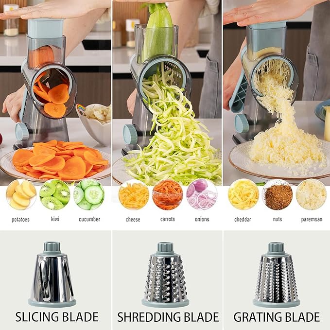 Cheese Grater Hand Crank Rotary Vegetables Shredder - Image 3
