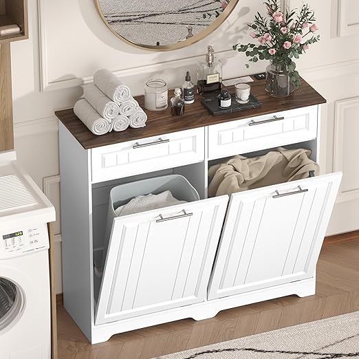 Double 10 Gallon Tilt Out Trash Can Cabinet - Image 7