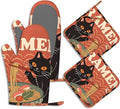 Black Cat Ramen Oven Mitts and Pot Holders Abstract Funny Silicone Kitchen by BIGXIUKA