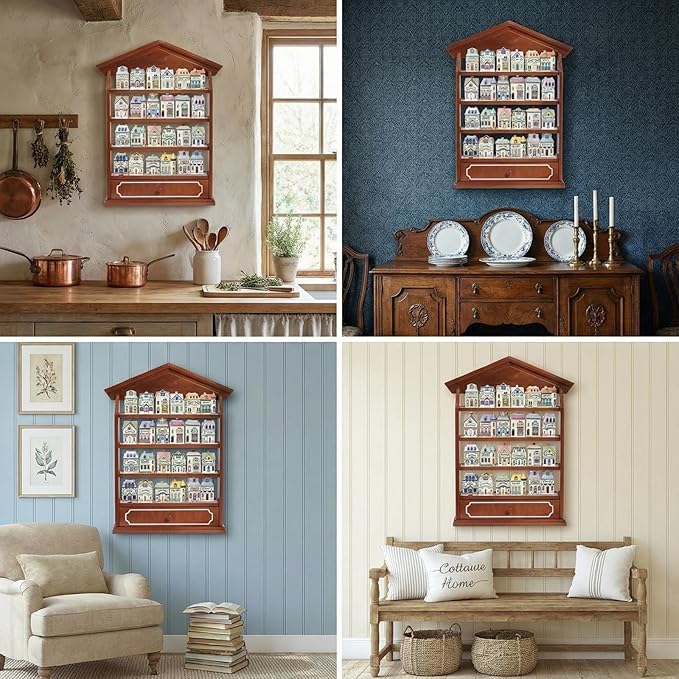 Chunful Vintage Spice Jar Wooden Rack - Image 6