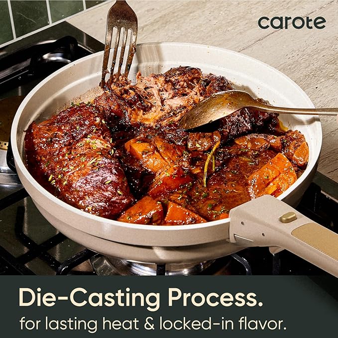 CAROTE 18 Pcs Ceramic Cookware Set Titanium Nonstick - Image 7