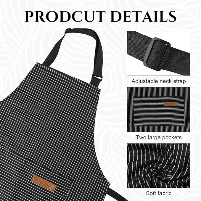 2 Pack Stripes Kids Apron, Kids Cooking Aprons - Image 3