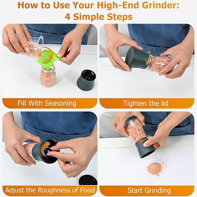 R DRURLCD Stone Blue Salt and Pepper Grinder Set of 2 - Image 4