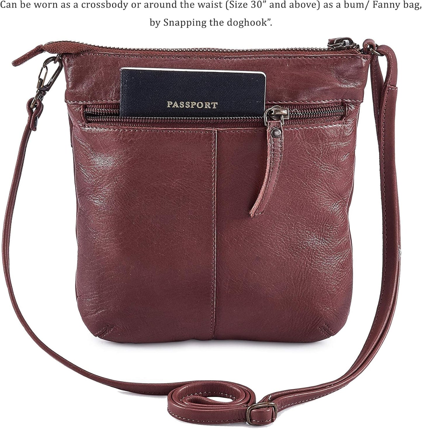Crossbody Sling Bag for Women Small Real Leather Purse Vintage Travel Crossover Shoulder Bag Handmade