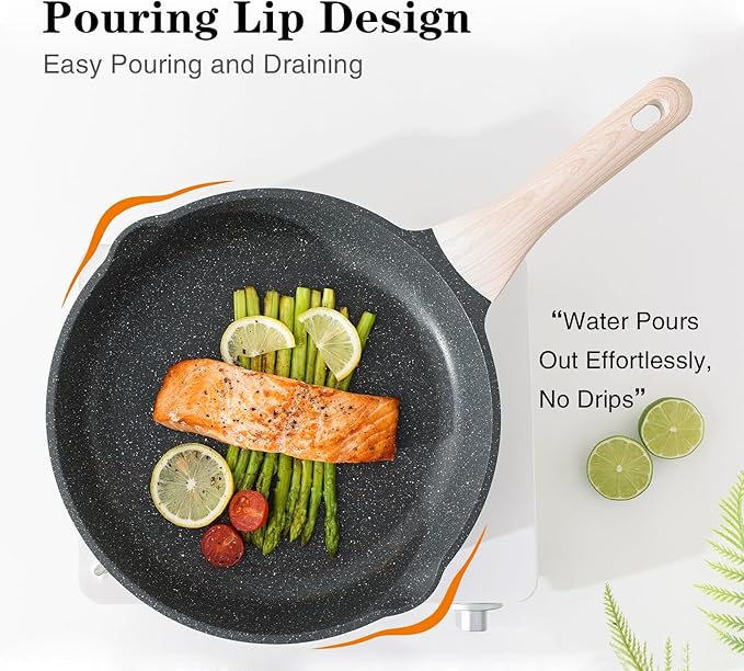 Kordisen Nonstick Frying Pan, 12.5 Inch Large Skillet, Granite Cooking Pan - Image 3