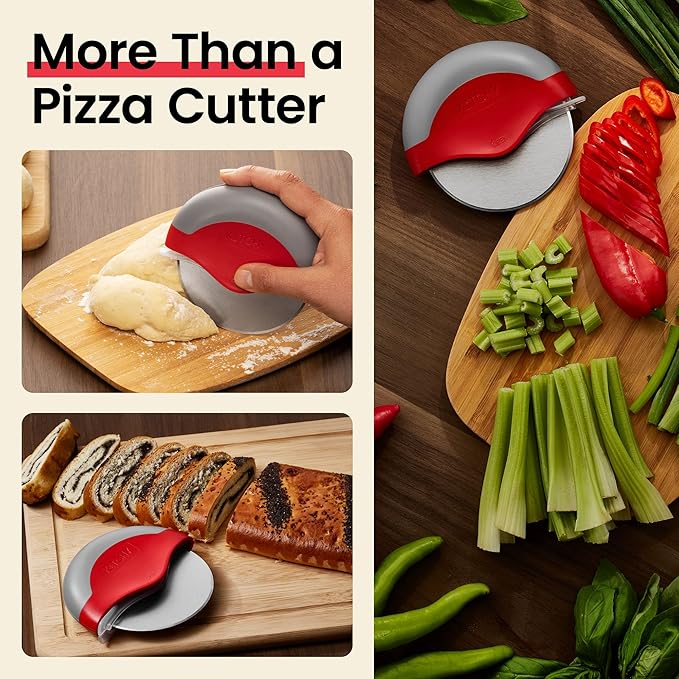 Kitchy Pizza Cutter Wheel with Protective Blade Cover, Ergonomic Pizza Slicer - Image 7
