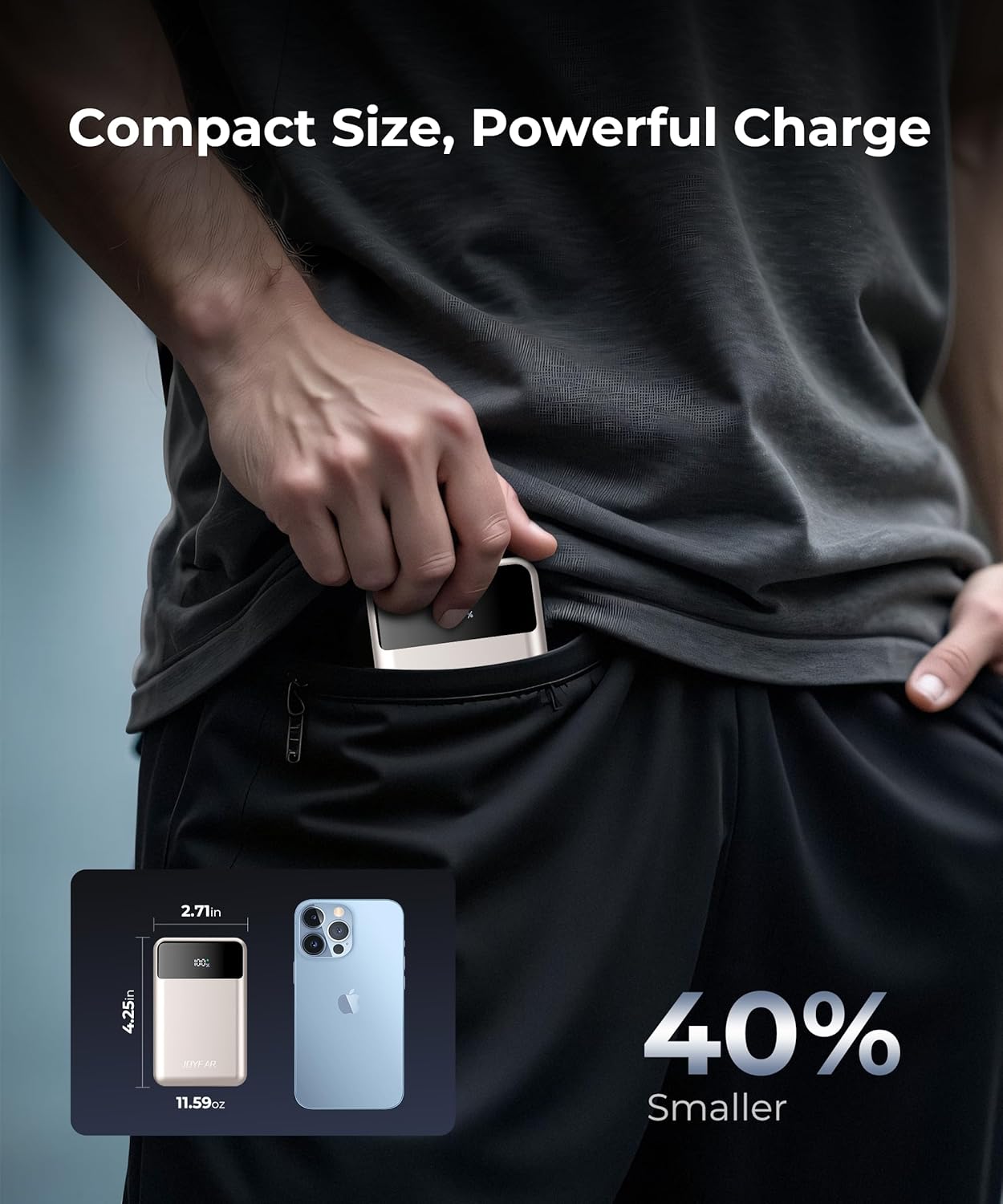 Portable-Charger-Power-Bank Travel Essentials Battery Pack USB C 30000mAh Built in Cable 22.5W Phone Fast Charging Powerbank Compatible with iPhone 16 15 14 13 12 11 iPad Google Xiaomi (Gold)