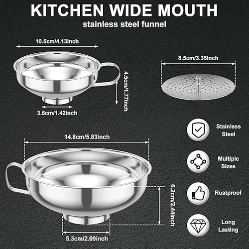 12 Piece Stainless Steel Canning Funnel Set - Image 2