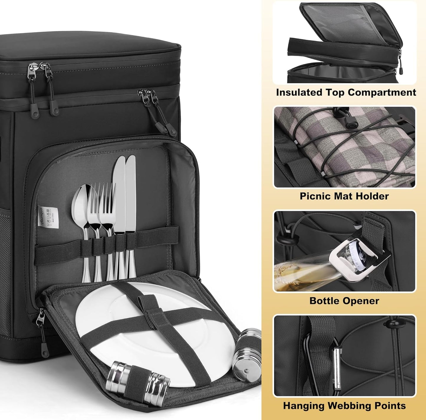 42Cans Cooler Backpack Insulated Leak Proof for Men & Women, Large Waterproof Backpack Cooler for Beach, Picnic, Outdoor, Leakproof, Multi-Functional