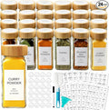 AISIPRIN Glass Spice Jars with 398 Labels, Square Spice Bottles With Shaker Lids by AISIPRIN
