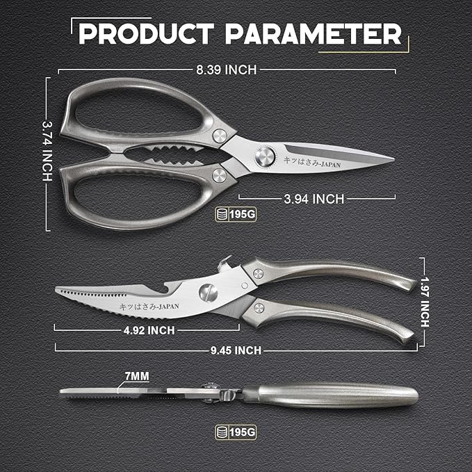 Huusk Kitchen Scissors Set, Poultry Shears Heavy Duty - Image 6