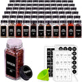 Churboro 66 Spice Jars with 547 Labels- Glass Spice Jars with Black Metal Caps by Churboro