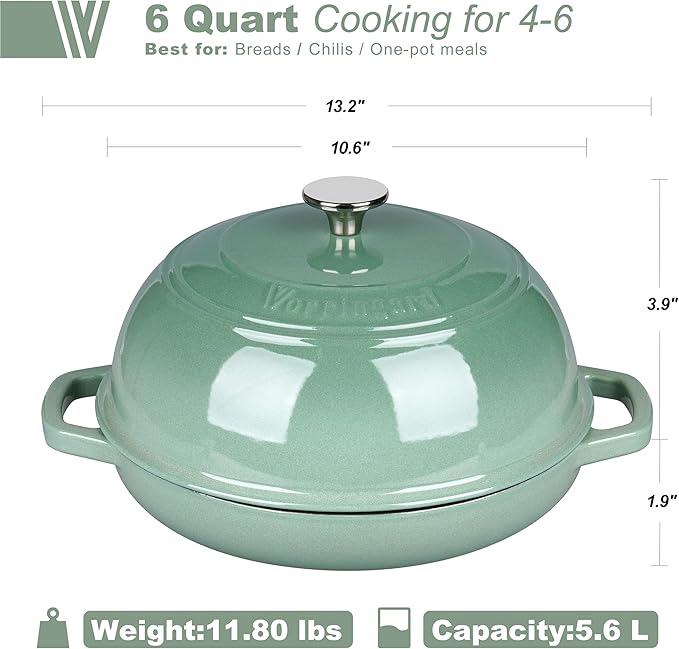VORRINGARD Enameled Cast Iron Dutch Oven Pot - Image 2