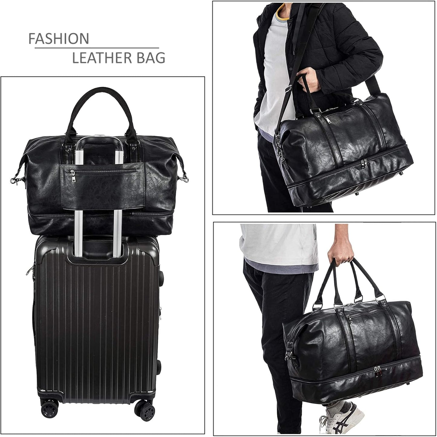 Weekender Overnight Bag Carry On Bag Travel Bag with Shoe Pouch